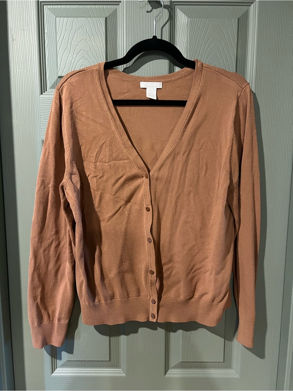 H&M Women's Button-Front V-Neck Cardigan - Rust Tan